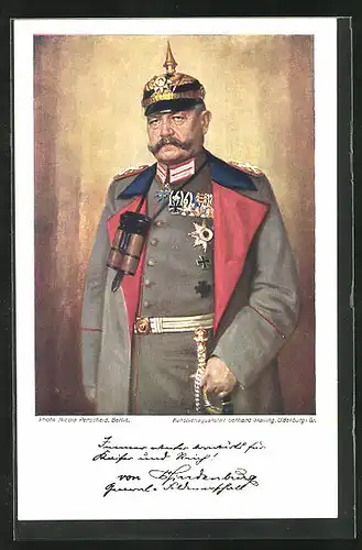 AK Paul von Hindenburg in Uniform mit Pickelhaube