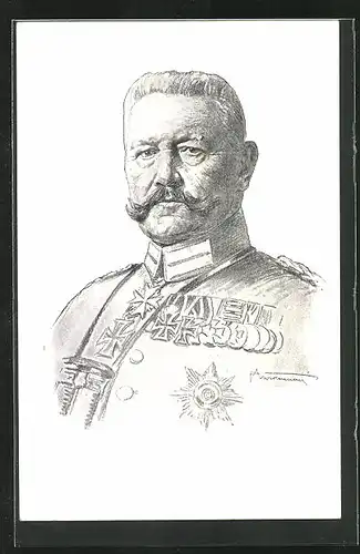 AK Generalfeldmarschall Paul von Hindenburg in Uniform