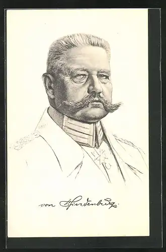 AK Portrait Generalfeldmarschall Paul von Hindenburg