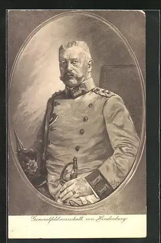 AK Generalfeldmarschall Paul von Hindenburg im Passepartoutrahmen