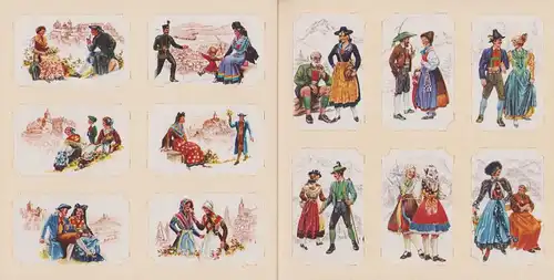 Sammelalbum 48 Bilder, Trachtentafeln von Serien aus Thüringen, Ostmark und Sudetenland, Albert Anschütz, Zella-Mehlis