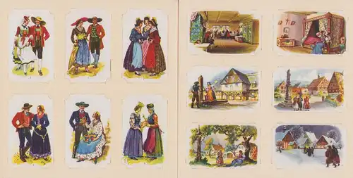 Sammelalbum 48 Bilder, Trachtentafeln von Serien aus Thüringen, Ostmark und Sudetenland, Albert Anschütz, Zella-Mehlis