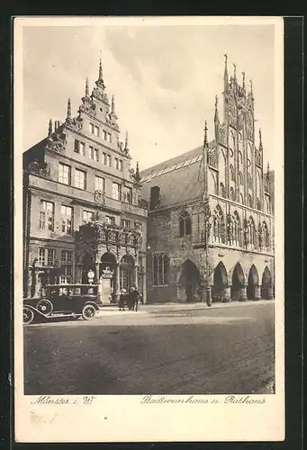 AK Münster i. W., Stadtweinhaus und Rathaus