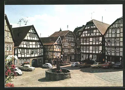 AK Schlitz /Hessen, Marktplatz im Sonnenschein