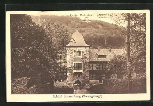 AK Rinteln, Schloss Schaumburg, Burgtor, Paschenburg, Altertumsmuseum