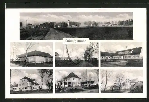 AK Ludwigsmoos, Gasthaus, Gebäudeansicht, Ortspartie