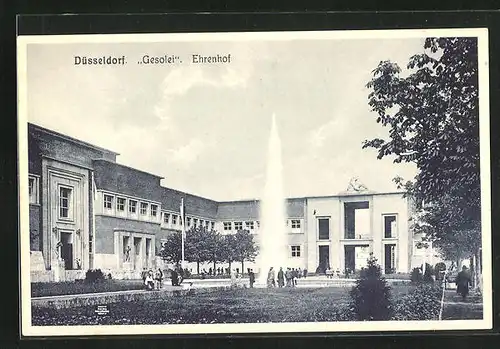 AK Düsseldorf, Gesolei-Ausstellung 1926, Ehrenhof mit Wasserfontaine