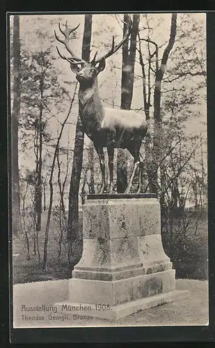 AK München, Ausstellung 1908, Theodor Georgii, Bronze