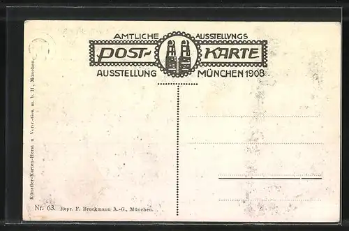 AK München, Ausstellung 1908, Erwin Kurz Nymphe