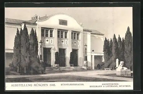 AK München, Ausstellung 1908, Künstlertheater