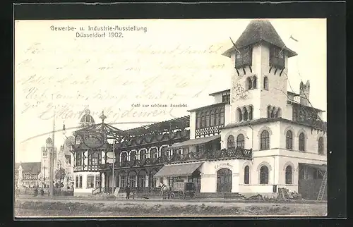 AK Düsseldorf, Gewerbe- u. Industrie-Ausstellung 1902, Café zur schönen Aussicht