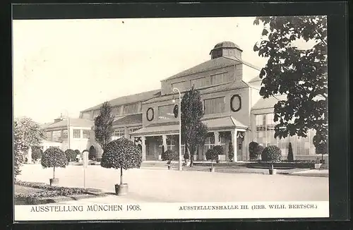 AK München, Ausstellung 1908, Ausstellungshalle III.