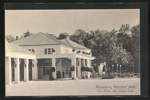 AK München, Ausstellung 1908, Theater-Café von Paul Pfann