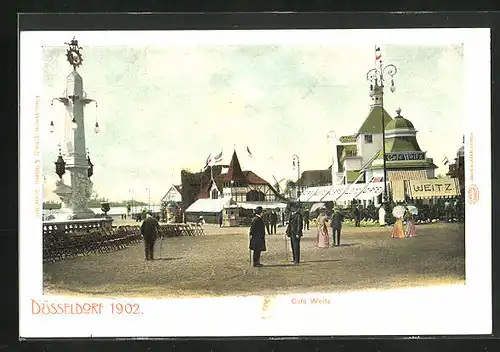 AK Düsseldorf, Industrie- & Gewerbeausstellung 1902, Café Weitz