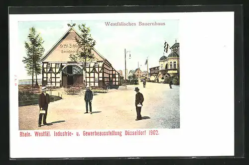AK Düsseldorf, Rhein. Westfäl. Industrie- und Gewerbeausstellung 1902, Westfälisches Bauernhaus mit Gastwirtschaft