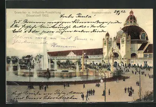 AK Düsseldorf, Gewerbe- u. Industrie- Ausstellung 1902, Hauptindustriehalle