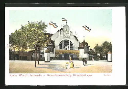 AK Düsseldorf, Rhein. Westfäl. Industrie- u. Gewerbeausstellung 1902, Festhalle