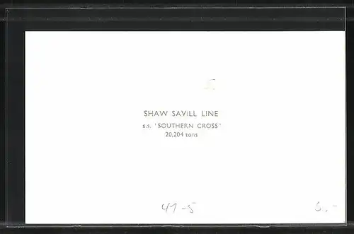 AK Passagierschiff SS Southern Cross, Shaw Savill Line