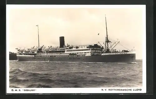 AK Passagierschiff DMS Sibajak, N.V. Rotterdamsche Lloyd