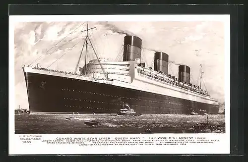AK Passagierschiff Queen Mary, The World`s Largest Liner