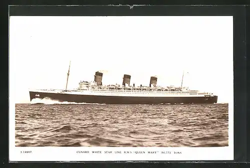 AK Passagierschiff R.M.S. Queen Mary, Cunard White Star Line