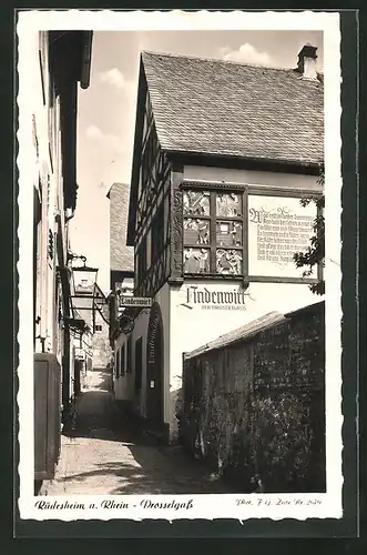 AK Rüdesheim a. Rhein, Gasthaus Lindenwirt in der Drosselgass