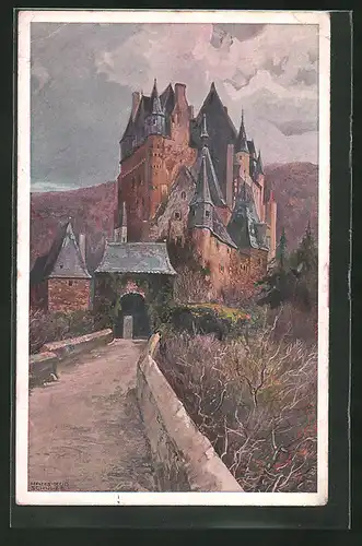 Künstler-AK Wierschem /Mosel, Burg Eltz nach Prof. Hans Rud. Schulze