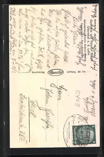 AK Obernhof a. d. Lahn, Gasthaus Bingel, Feldweg Richtung Kloster Arnstein