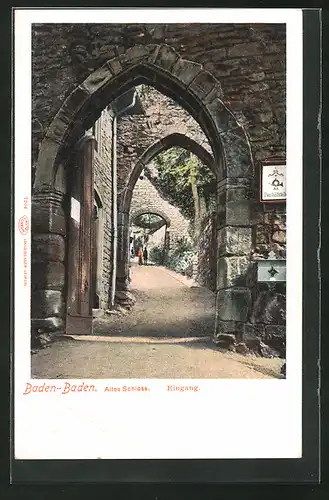 AK Baden-Baden, Eingang zum alten Schloss