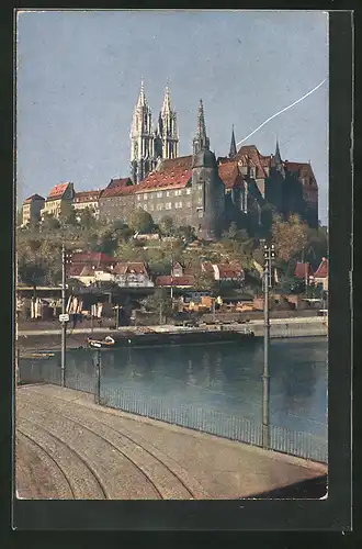 AK Meissen, Albrechtsburg und Dom, elbseitig