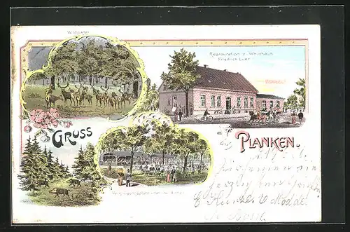 Lithographie Planken, Restaurant z. Waldhaus von Friedrich Luer