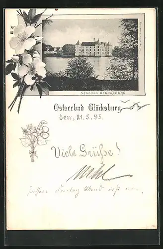 Vorläufer-AK Glücksburg, 1895, Schloss von der Seeseite