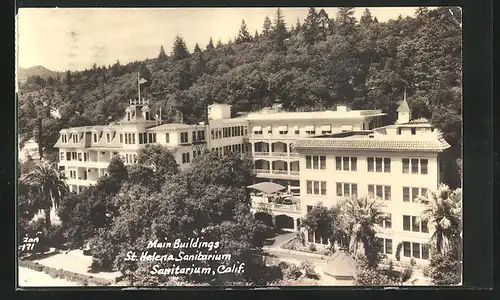 Foto-AK Sanitarium, CA, St. Helena Sanitarium, Main Building