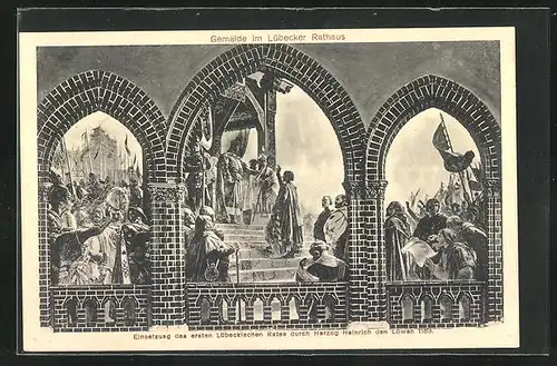 AK Lübeck, Gemälde im Lübecker Rathaus