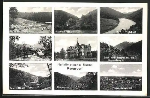 AK Rengsdorf, Forsthaus, Trotzkopf, Laubach-Mühle, Nonnenley
