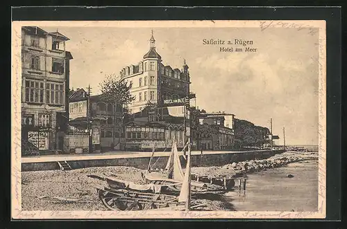 AK Sassnitz, Hotel am Meer, Boote am Strand