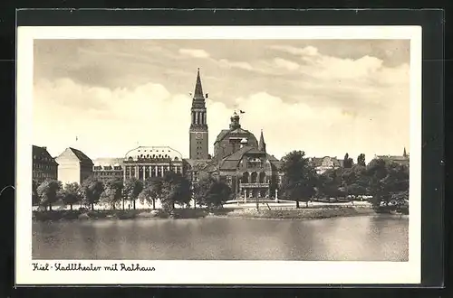 AK Kiel, Stadttheater mit Rathaus