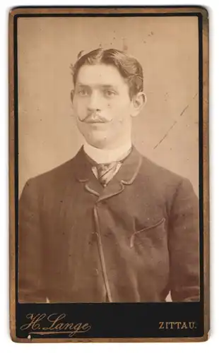 Fotografie H. Lange, Zittau, Bautzenerstrasse 18, Portrait junger Mann in modischer Kleidung