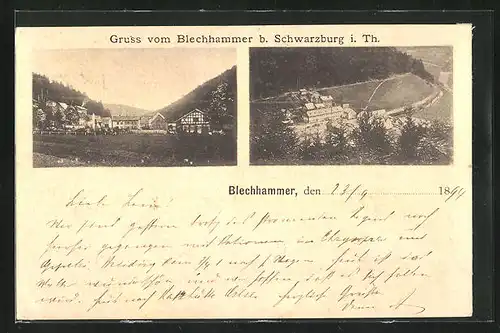 Vorläufer-AK Blechhammer, 1894, Ansichten von der Ortschaft