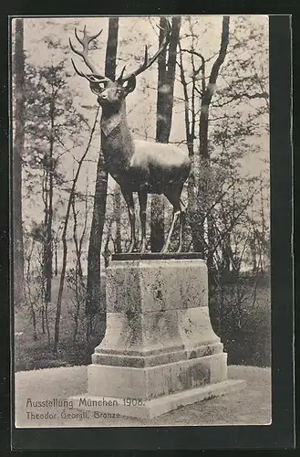 AK München, Ausstellung 1908, Theodor Georgii, Bronze