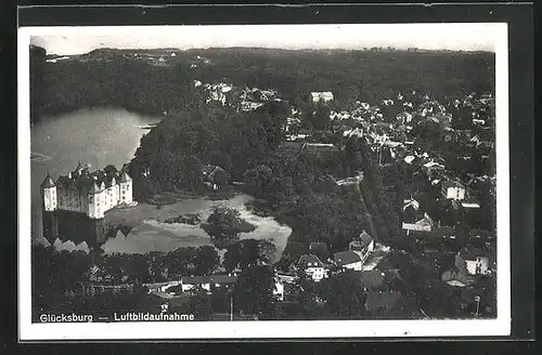 AK Glücksburg, Ortsansicht, Fliegeraufnahme