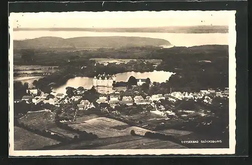 AK Glücksburg, Fliegeraufnahme vom Schloss