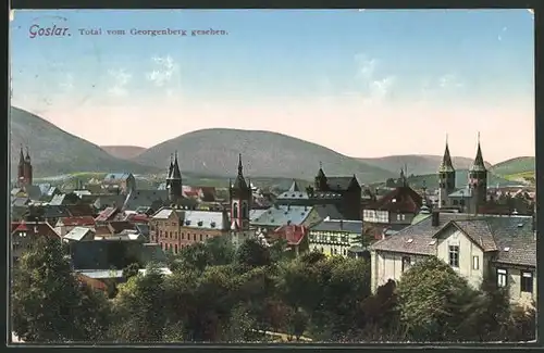 AK Goslar, Totalansicht vom Georgenberg