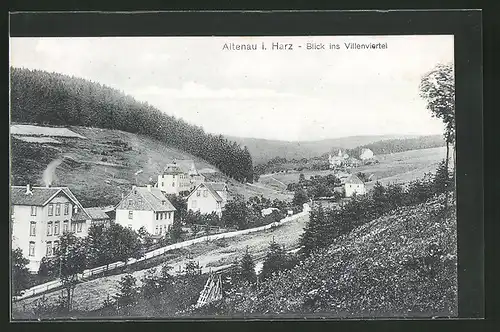 AK Altenau /Harz, Blick ins Villenviertel