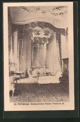 AK Potsdam, Sterbezimmer Kaiser Friedrich III.