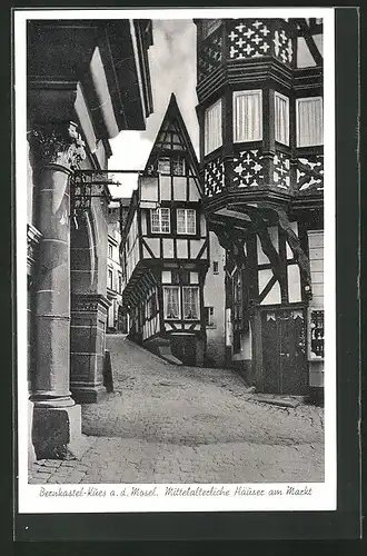 AK Bernkastel-Kues /Mosel, Mittelalterliche Häuser am Markt