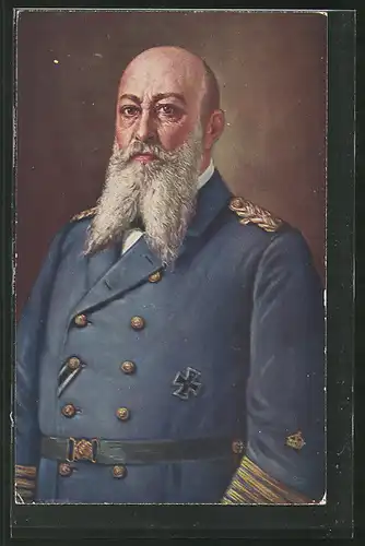 Künstler-AK Grossadmiral von Tirpitz mit eisernem Kreuz