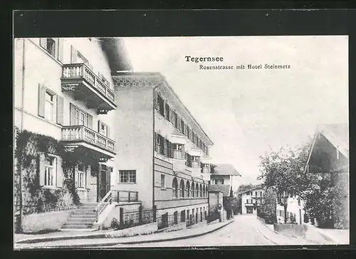 AK Tegernsee, Hotel Steinmetz in der Rosenstrasse