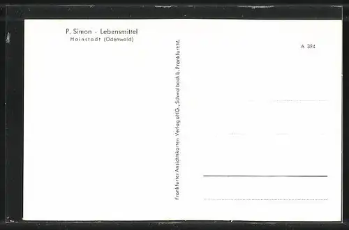 AK Hainstadt /Odw., Strassenpartie mit Gebäudeansicht im Winter, Passepartout