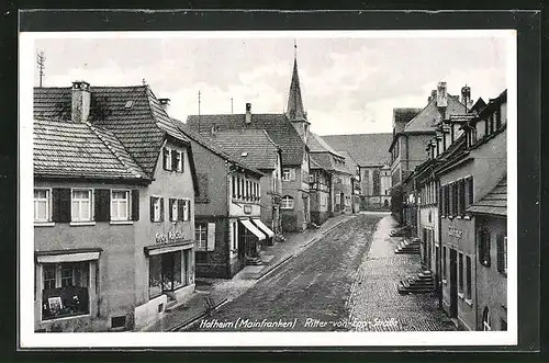 AK Hofheim /Mainfranken, Ritter-von-Epp-Strasse mit Geschäften